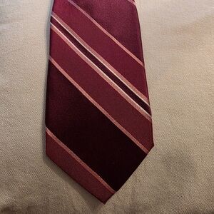 Valentino Silk Tie Burgundy Stripe